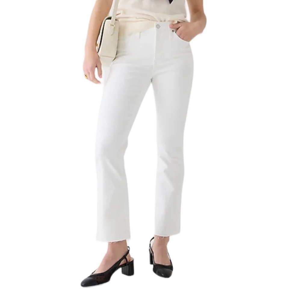 J.Crew The 9" Demi Boot Crop Jean in White Wash